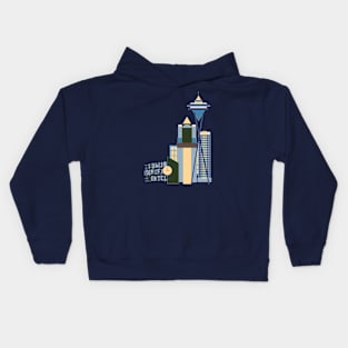 Seattle Buildings Kids Hoodie